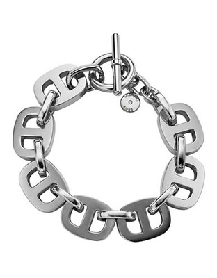 Michael Kors Silver Tone Maritime Link Toggle Bracelet - Silver