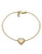 Michael Kors Gold Tone With Clear Pave Mk Logo Heart Delicate Bracelet - Gold