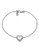 Michael Kors Silver Tone With Clear Pave Mk Logo Heart Delicate Bracelet - Silver