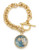 Carolee Word Play Shake Dont Stir LUCKY Bracelet Gold Tone Crystal Charm Bracelet - Gold