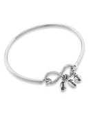 Carolee Word Play Sentiments DREAM Charm Bangle Bracelet Silver Tone Charm Bracelet - Silver