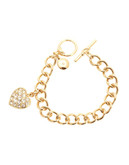 Jones New York Boxed Bracelet With Pave Heart Charm - Gold