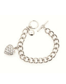 Jones New York Boxed Bracelet With Pave Heart Charm - Silver