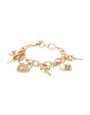 Guess Key and Heart Charm Bracelet - Gold