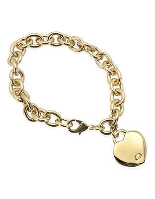 Guess Logo Heart Charm Bracelet - Gold