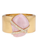 Kara Ross Metal Cuff With Wrapped Resin Stone - Pink