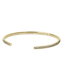 Michael Kors Gold Tone Clear Pave Thin Bar Open Cuff - Gold