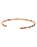 Michael Kors Rose Gold Tone Clear Pave Thin Bar Open Cuff - Rose Gold