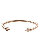 Michael Kors Rose Gold Tone Clear Pave Arrow Detail Open Cuff - Rose Gold