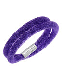 Swarovski Silver Tone Swarovski Crystal Wrap Bracelet - purple