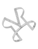 Vince Camuto On Point Pave Bracelets Light rhodium plated base metal Glass Cuff Bracelet - Grey