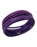 Swarovski Leather Swarovski Crystal Wrap Bracelet - Purple