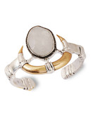 Lucky Brand Metal Semi-Precious Stone Cuff Bracelet - Two Tone Colour