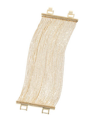 A.B.S. By Allen Schwartz Bead Chain Cuff Bracelet - Gold