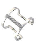 Vince Camuto Silver And Crystal Open Cuff - Silver