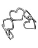 Lucky Brand Silver Tone Heart Cuff Bracelet - SILVER
