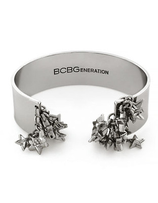 Bcbgeneration Stardust Light Antique Rhodium Plated Glass Star Shaky Cuff Bracelet - Grey