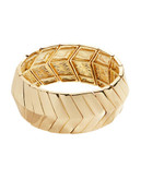 Kensie Chevron Stretch Cuff Bracelet - Gold