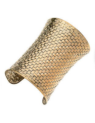 Guess Basketweave Cuff Bracelet - Gold