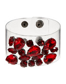 424 Fifth Crystal Cluster Clear Cuff Bracelet - Red