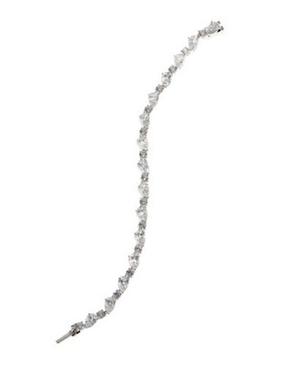 Nadri Cubic Zirconia Teardrop Tennis Bracelet - silver