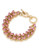 Carolee Modern Rosé Baguette Chain Linked Bracelet Gold Tone Crystal Chain Bracelet - Pink