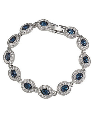 Carolee Simply Blue Oval Stone Pave Bracelet - Blue