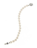 Nadri 8mm Pearl Bracelet with Framed Pearl Clasp - Silver