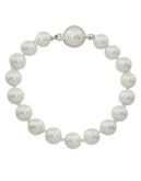 Carolee 8Mm One Row White Pearl Bracelet - Silvertone - Multiple