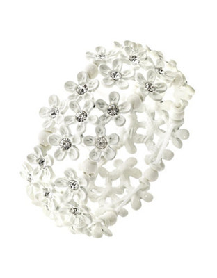 Expression Multi Flower Stretch Bracelet - White