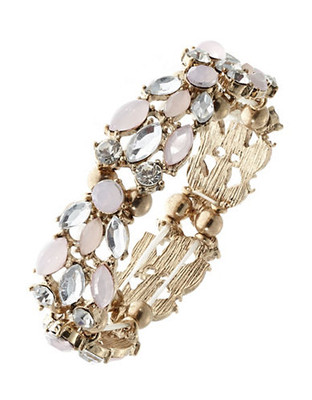 Expression Mixed Stone Stretch Bracelet - Pink