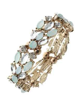 Expression Mixed Stone Stretch Bracelet - Green
