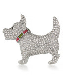 Carolee Trustworthy Terrier Pin Silver Tone Crystal  Brooch - Silver