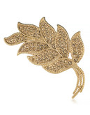 Carolee Leaf in the Wind Pin Gold Tone Crystal  Brooch - Gold