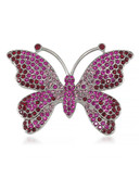 Carolee Beauty of Nature Pin Silver Tone Crystal  Brooch - Pink
