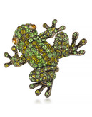 Carolee Leap into Style Pin Gold Tone Crystal  Brooch - Green