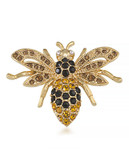 Carolee Honey Bee Good Pin Gold Tone Crystal  Brooch - Gold