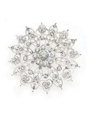 Jones New York Pin Box Cry Flower - Silver/Crystal