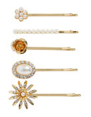 Expression Five Piece Pearl Bobby Pin Set - Beige
