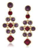 Carolee Berry Chic Large Chandelier Pierced Earrings - Red