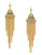 Vince Camuto Glam Punk Gold Plated Base Metal Glass Stone And Fringe Lever Back Earring - Gold