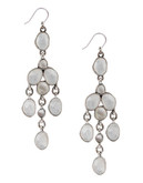 Lucky Brand Silver Tone Semi-Precious Stone Chandelier Earring - Silver
