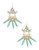 Expression Stone and Spike Chandelier Earrings - Turquoise