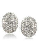 Carolee Athena Silver Nugget Clip On Earrings Silver Tone Crystal Clip On Earring - Silver
