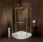Sorrento 38 Inch Acrylic Round Front Shower Door & Base