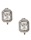 Carolee Crystal Button Clip Earrings - Silver
