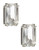 Lauren Ralph Lauren Rectangular Crystal Clip On Earrings - Silver