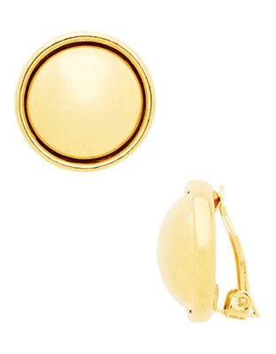 Lauren Ralph Lauren 18mm Button Clip Earrings - Gold