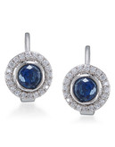 Carolee The Elyse Royal Blue Round Button Clip On Earrings - Blue