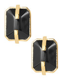 Vince Camuto Colored Lines Gold Plated  Resin Clip On Earring - Gold